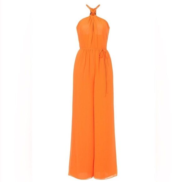 TOCCIN X RTR Orange Halter Jumpsuit size 12 - Picture 2 of 5